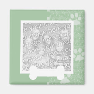 Federgrüne Paws und Foto-Knochenmagnete Magnet