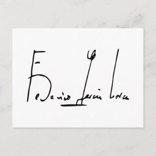 Federico García Lorca Signatur Postkarte