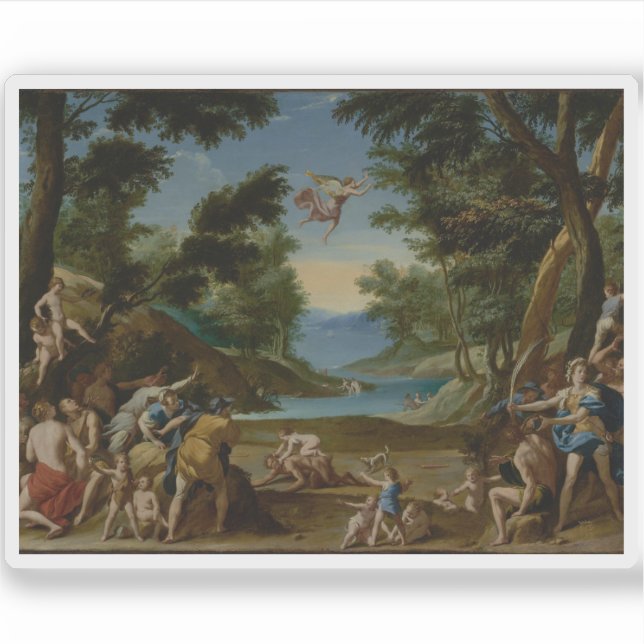 Federico Zuccaro - Cupid und Pan Aufkleber (Vorderseite)