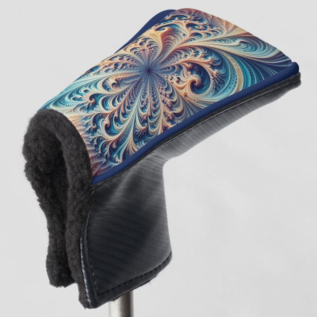 Federkoralle - Gold Head Cover Golf Headcover (3/4 Vorderseite)