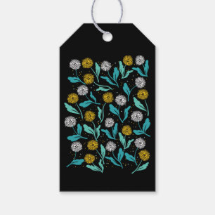 Federkronen-Blume und Blätter Design Geschenkanhänger