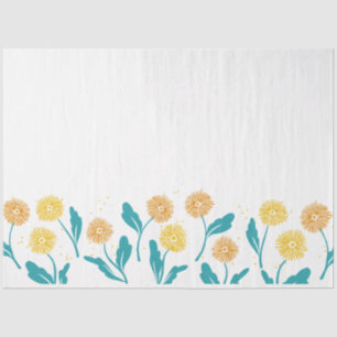 Federkronen-Blume und Blätter Design Seidenpapier