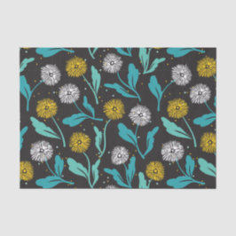 Federkronen-Blume und Blätter Design Seidenpapier