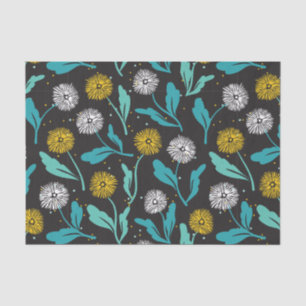 Federkronen-Blume und Blätter Design Seidenpapier