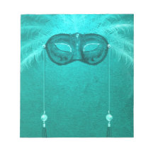 Federmaske elegant Vintag aquamarin