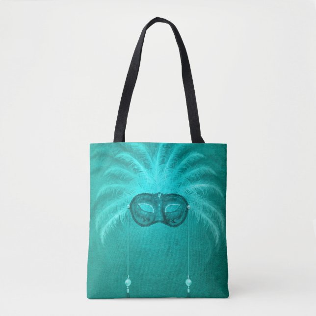 Federmaske elegant Vintag aquamarin Tasche (Vorderseite)