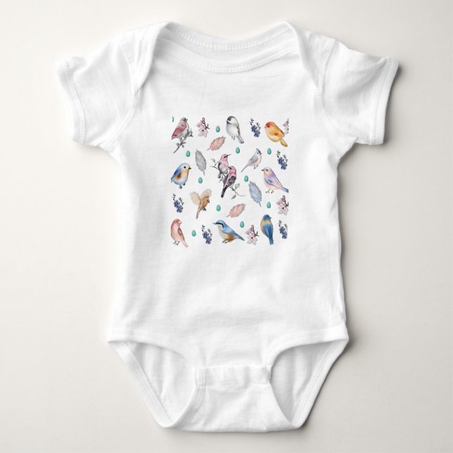 Federmuster Baby Strampler (Vorderseite)