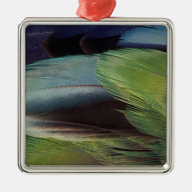 Federmuster Silbernes Ornament (Vorne)