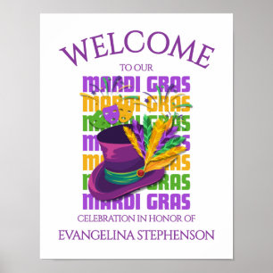 Federn am Zylinder MARDI GRAS Poster