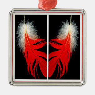 Federn des afrikanischen Graus Ornament Aus Metall