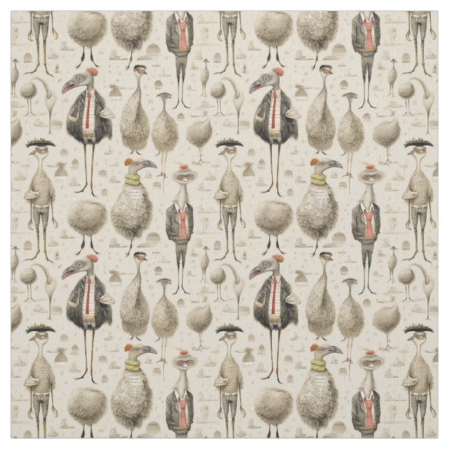 Federn des Extravaganten: Whimsy Ostrich Stoff (Muster)