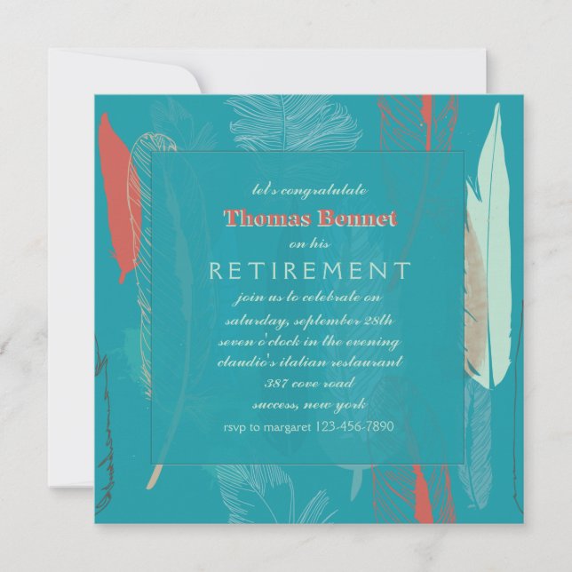 Federn Einladung (Vorderseite)