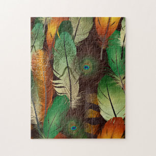 Federn, farbiges Pfauenmuster