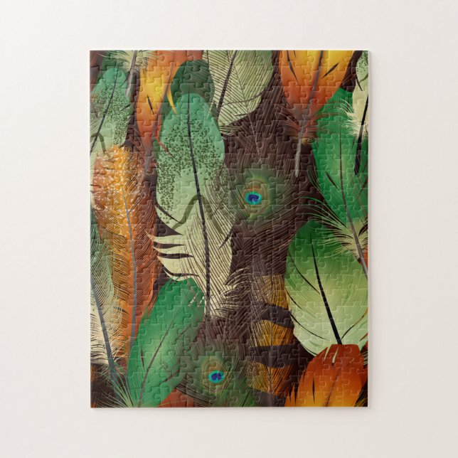 Federn, farbiges Pfauenmuster (Vertikal)