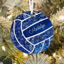 Federn Paisle bläuliche Muster blaue Volleyball Ornament Aus Metall