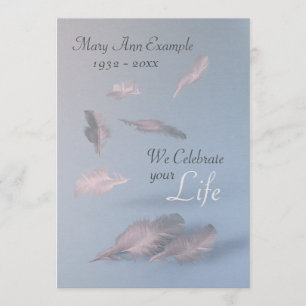 Federn - Personalisierte Beerdigung / Lebensfeier Einladung