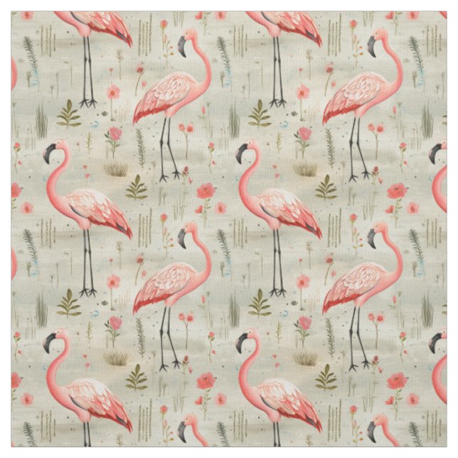 Federn und Flair: Whimsy Flamingo Stoff (Muster)
