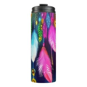 Federn und Perlen Thermosbecher