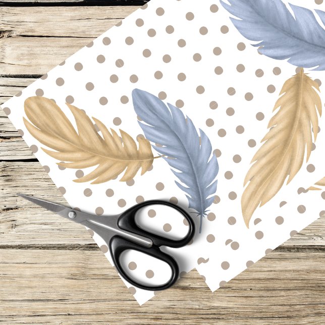 Federn und Polka-Punkte Seidenpapier (Von Creator hochgeladen)
