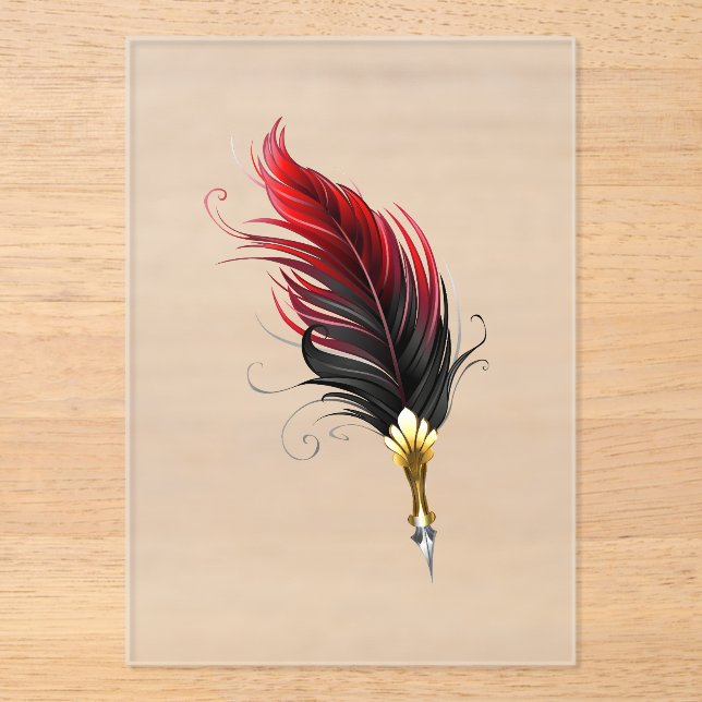 Federnstift mit Goldnippe Acryleinladungen (Vorderseite)