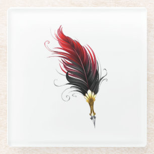 Federnstift mit Goldnippe Glasuntersetzer