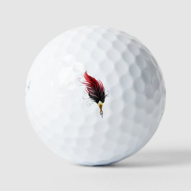 Federnstift mit Goldnippe Golfball (Vorderseite)
