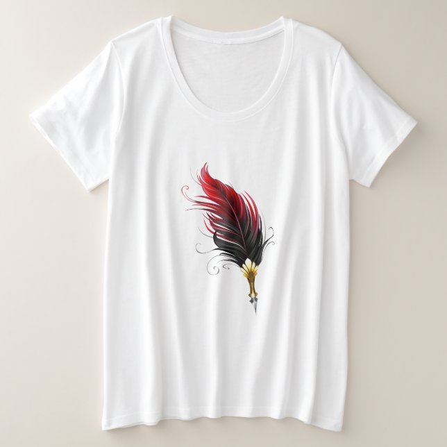 Federnstift mit Goldnippe Große Größe T-Shirt (Design vorne)