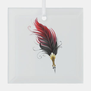 Federnstift mit Goldnippe Ornament Aus Glas