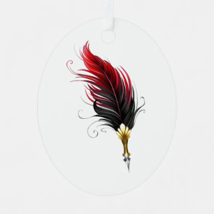 Federnstift mit Goldnippe Ornament Aus Metall