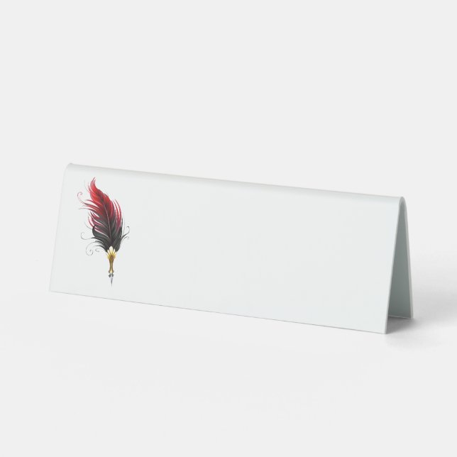 Federnstift mit Goldnippe Tischaufsteller (Vorderseite)