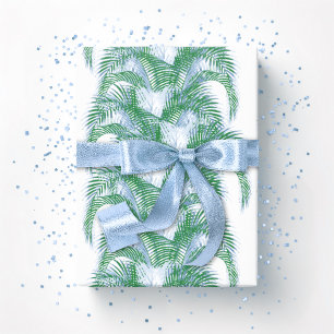 Federpalmenblätter in Blau und Grün Geschenkpapier