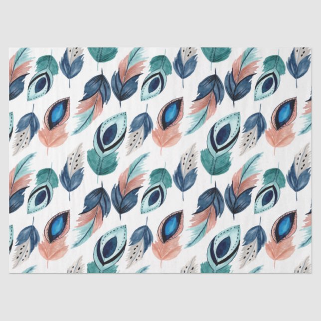 Federreihen Design 2 Seidenpapier (Vorderseite)