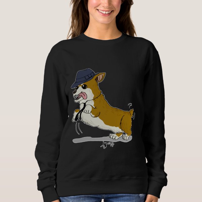 Fedora Corgi Sweatshirt (Vorderseite)