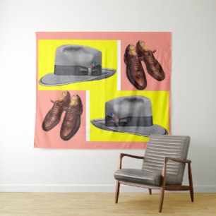 Fedora- und Flügelspitzenschuhe der 50er Jahre dru Wandteppich