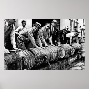 FEDS DUMP PROHIBITION LIQUOR 1920 POSTER