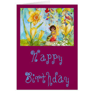 Fée aquarelleanniversaire enfantin fantaisiste