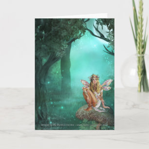 Fée assise sur un champignon Carte de voeux