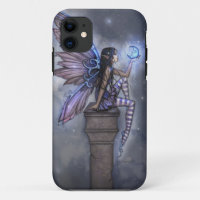 Fée bleue brillante et Lune bleue iPhone 5 Coque