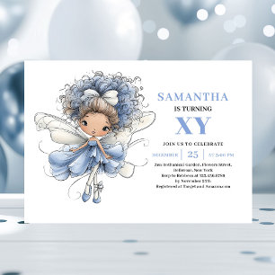 Fée Bleue Magique Invitation Pastel pour 6ème Anni