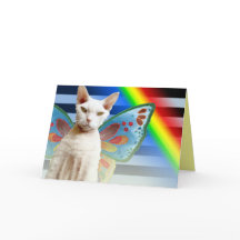 Fée Casper Rainbow | Carte d'anniversaire du chat