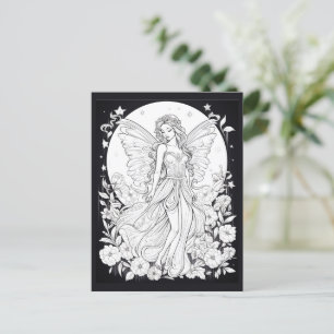 Fée Céleste Carte Postale à Colorier