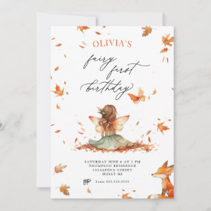 Fée d'automne et Fox première invitation d'anniver