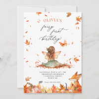 Fée d'automne et Fox première invitation d'anniver