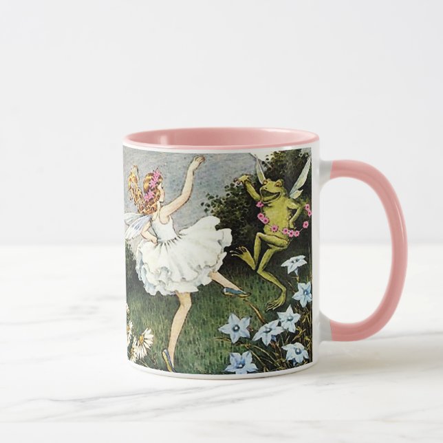 Fée de danse magique et grenouille tasse à café à  (Droite)