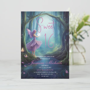 Fée de forêt enchantée Sweet 16 Invitations