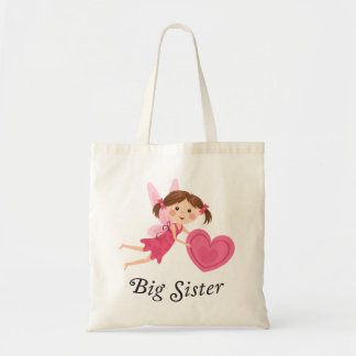 Fée de grande soeur avec le sac fourre-tout à