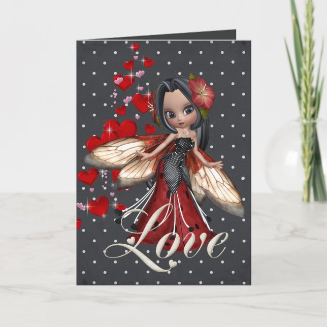 Fée de l'amour rouge carte (Devant)
