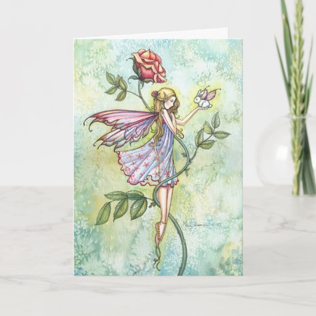 Fée de Pâques et carte de lapin par Molly Harrison (Devant)