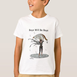 Fée De Pluie Garçon Avec Leaf Boys T-Shirt
