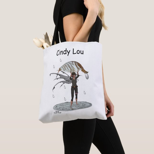 Fée de pluie Garçon avec Sac fourre-tout feuille (De près)
